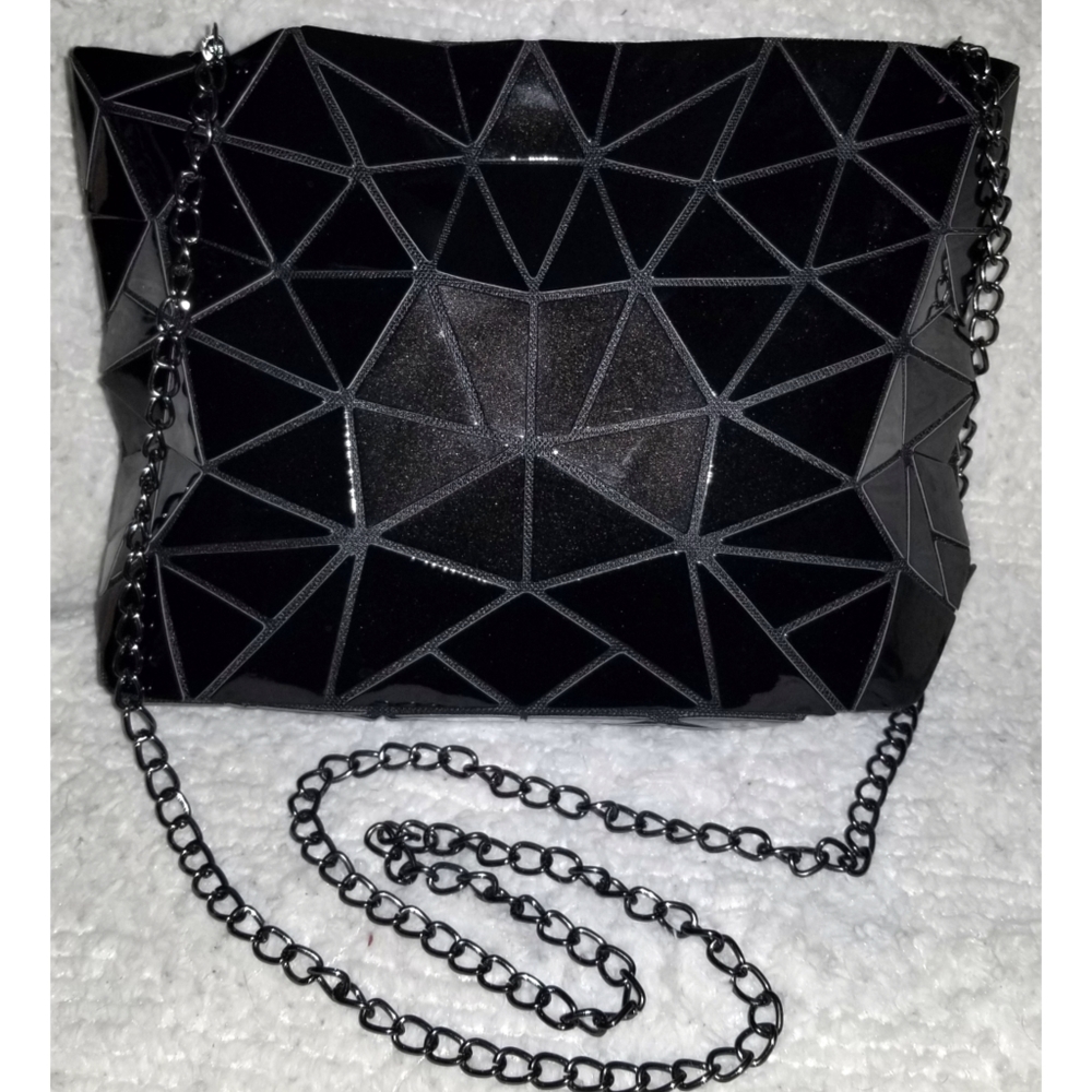 Geometrical Black Crossbody Purse